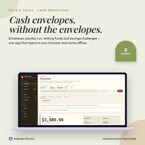 Cash Envelope Tracker App | Offline Budgeting — Cash envelopes, without the envelopes
