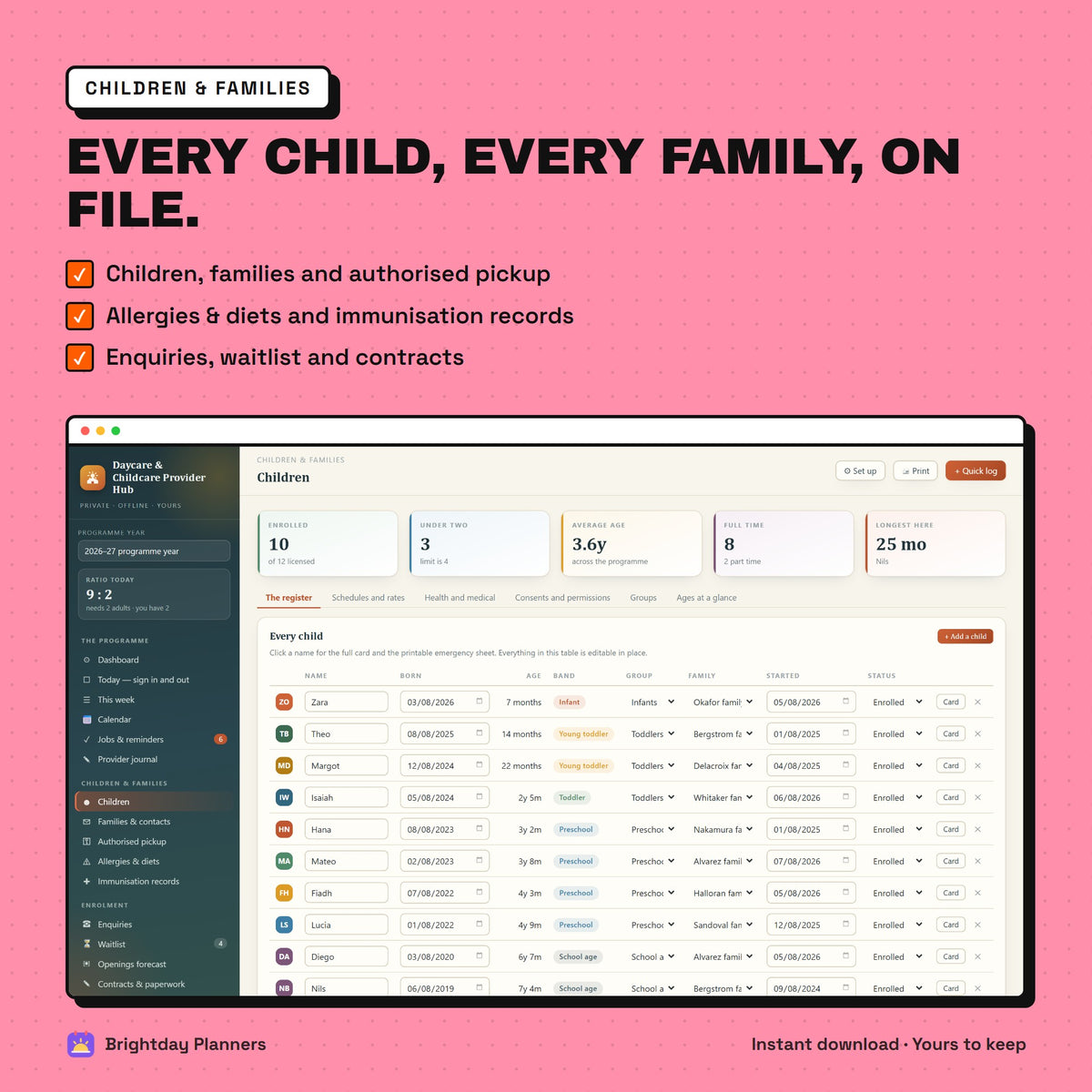 Daycare Provider Hub — Every child, every family, on file