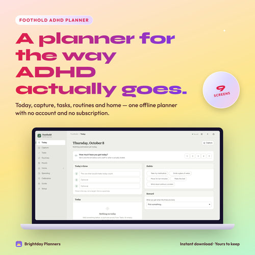 ADHD Planner — A planner for the way ADHD actually goes