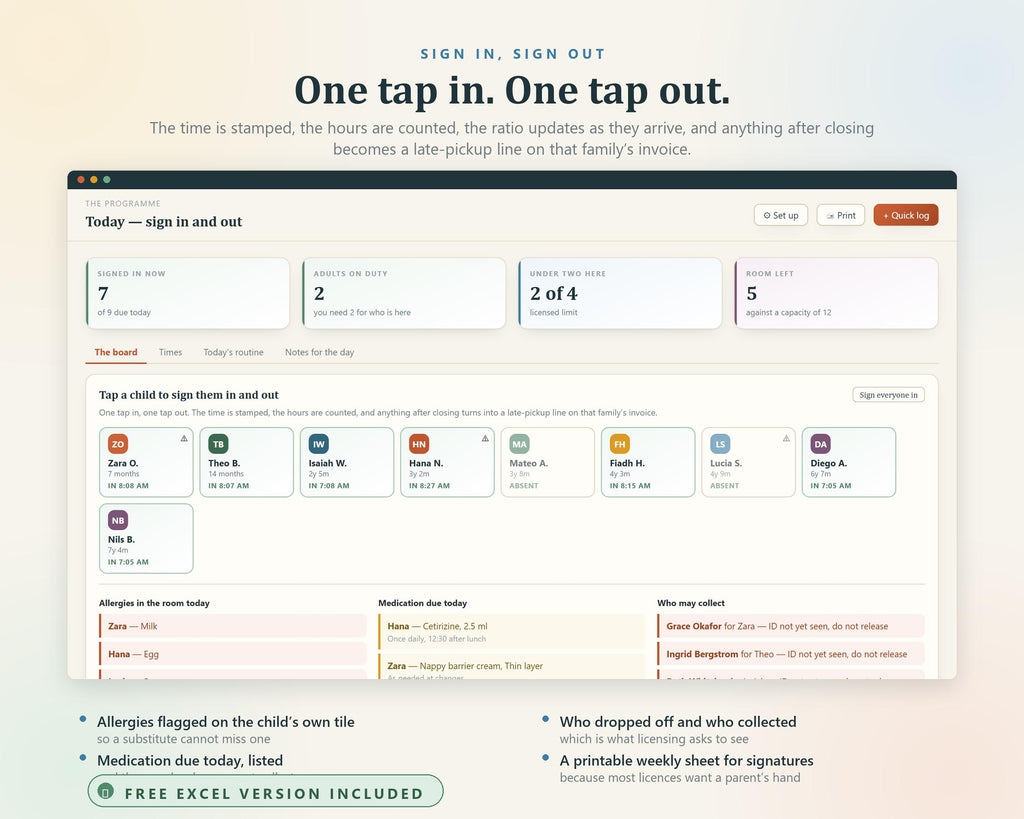 Daycare Provider Hub, Childcare Management System, Enrollment Tracker (Digital Download)