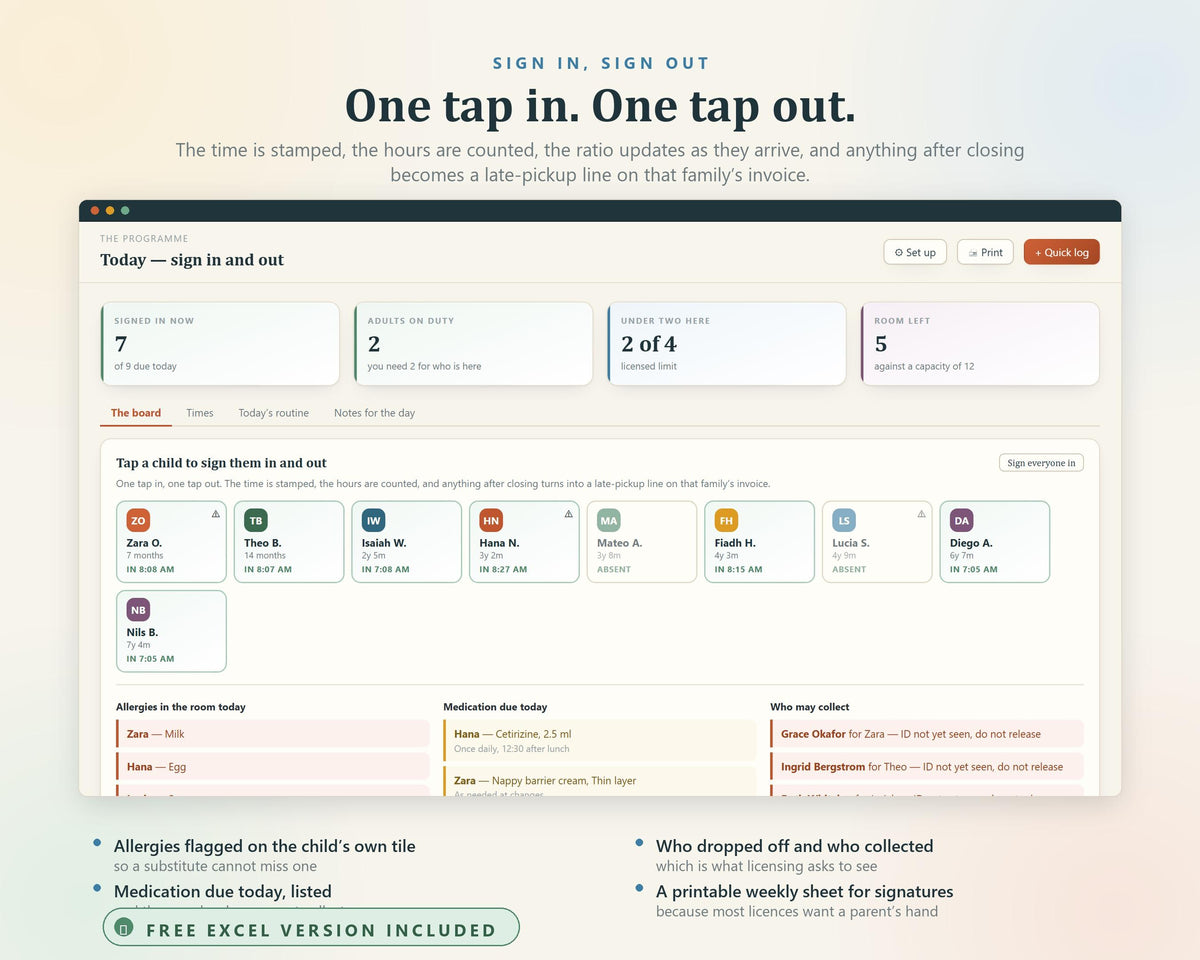Daycare Provider Hub, Childcare Management System, Enrollment Tracker (Digital Download)