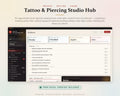 Tattoo Studio Hub, Appointment Book, Excel Sheet, Artist Splits, Consent Forms (Digital Download)