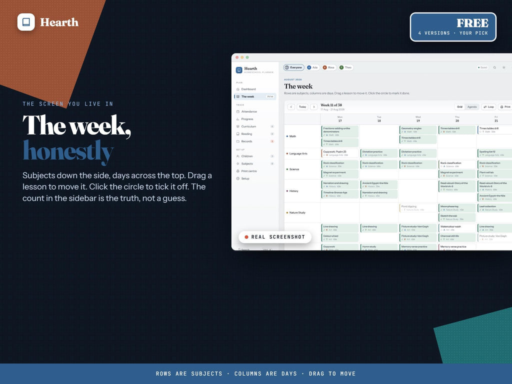 Homeschool Planner App, Browser-Based, 6 Languages, 4 Bonus Versions (Digital Download)
