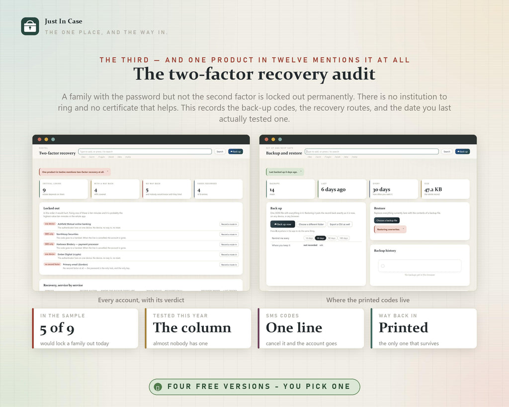 Just In Case Binder Hub App, Estate Planning, Emergency Organizer (Digital Download)