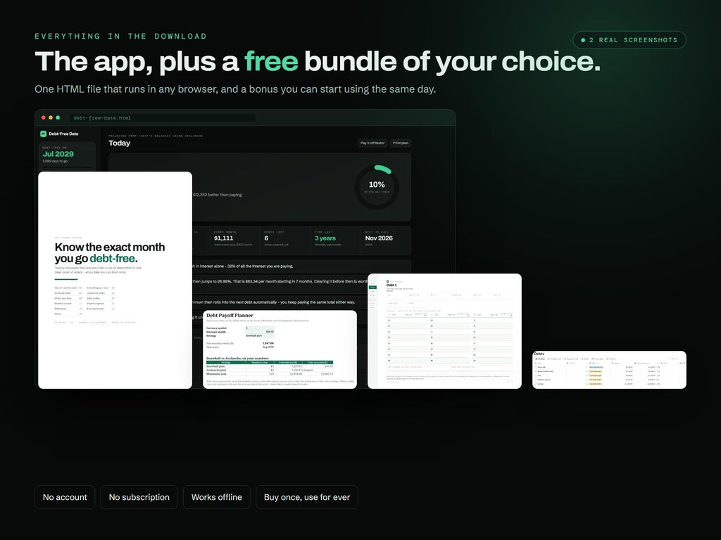 Debt Payoff Tracker App, Snowball Avalanche Planner (Digital Download)
