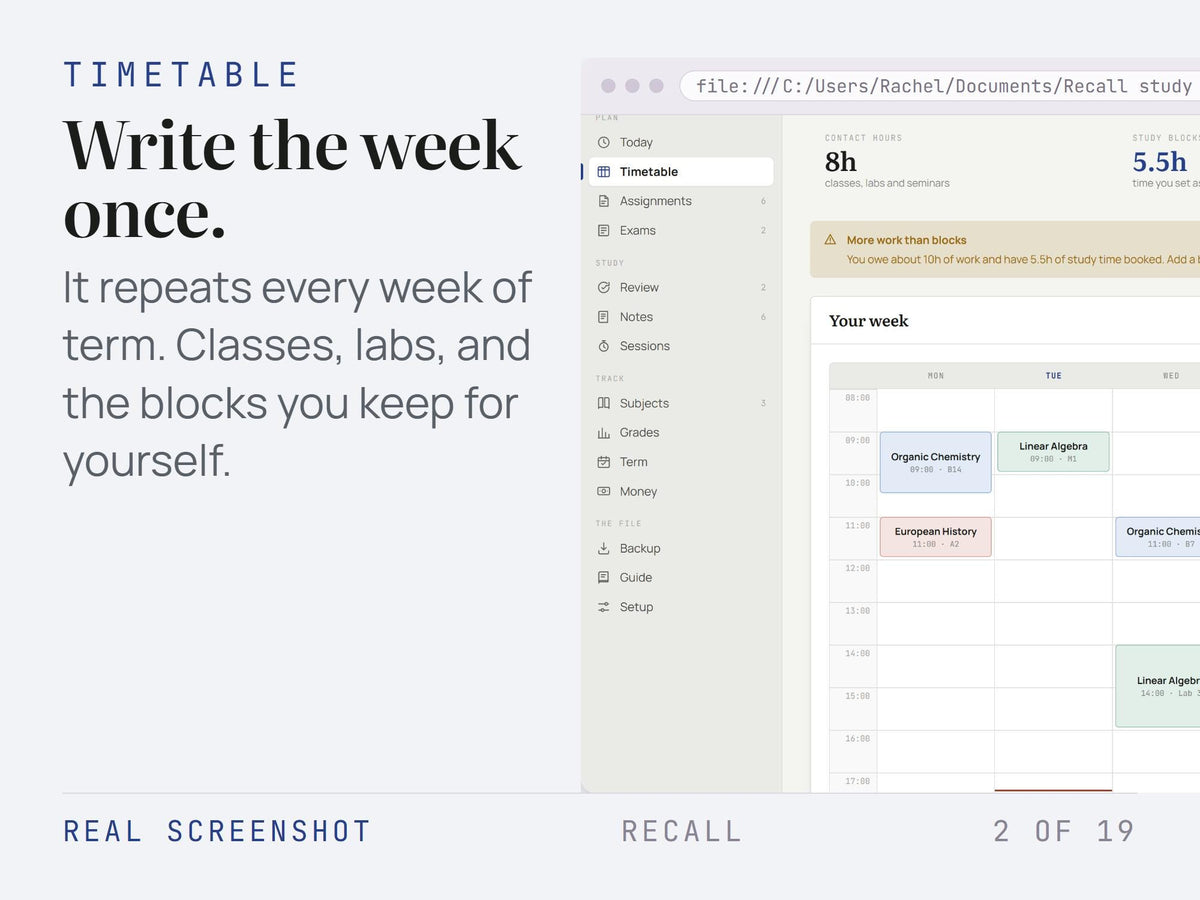 Offline Study Planner App – Spaced Revision, Timetable, Exams (HTML File)