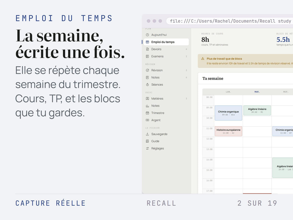 Recall Study Planner – HTML File, Offline, 6 Languages (Bonus Included)
