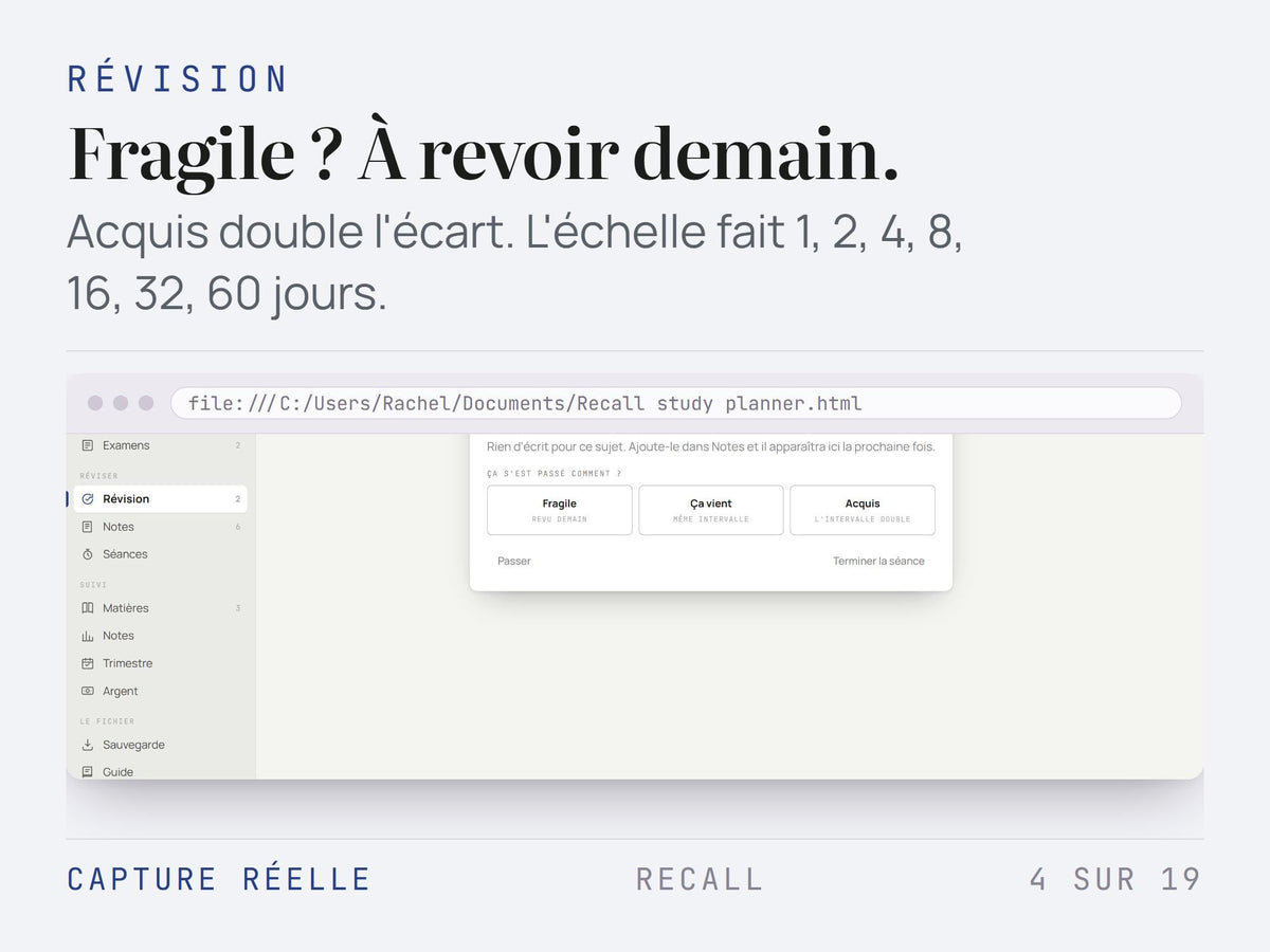 Recall Study Planner – HTML File, Offline, 6 Languages (Bonus Included)