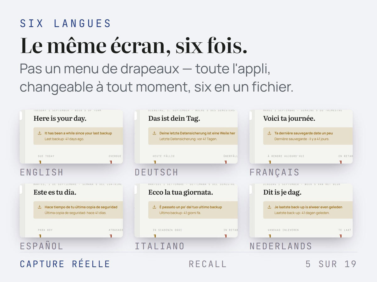 Recall Study Planner – HTML File, Offline, 6 Languages (Bonus Included)