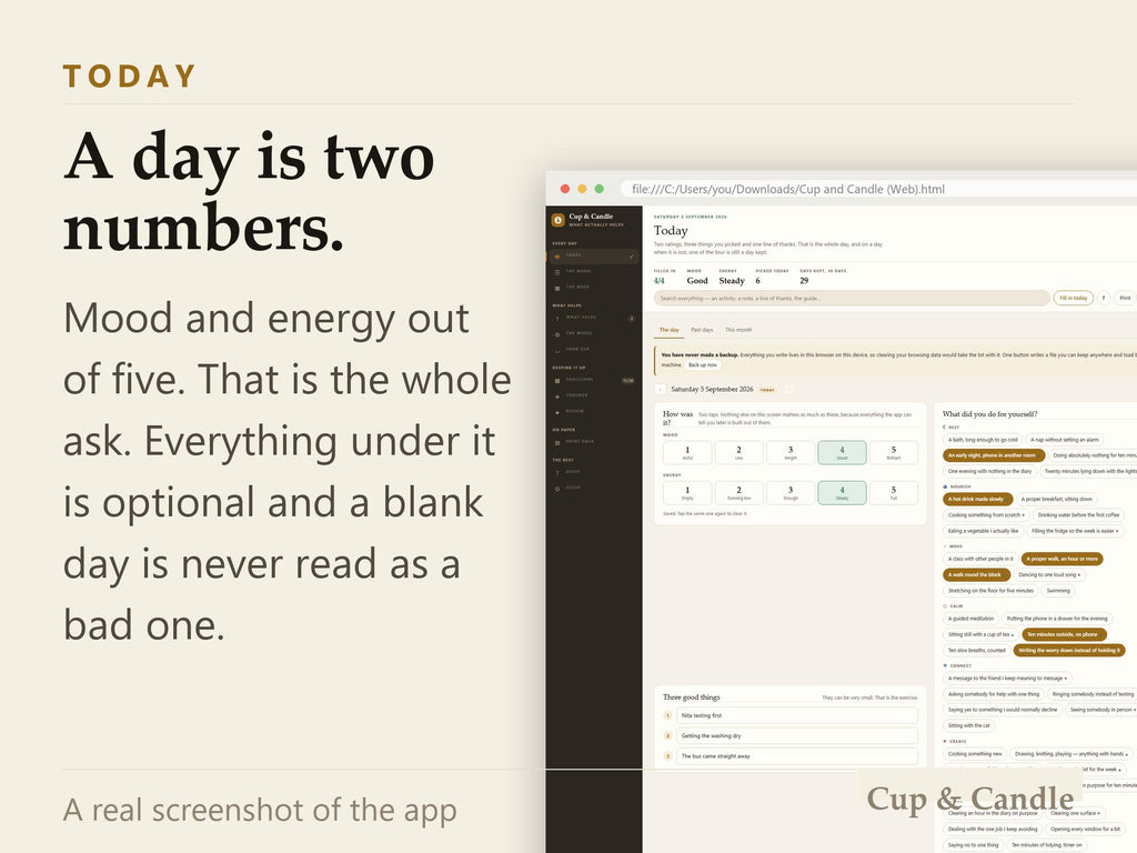 Self-Care Planner App – Tracks What Actually Helps (Offline, 6 Languages)