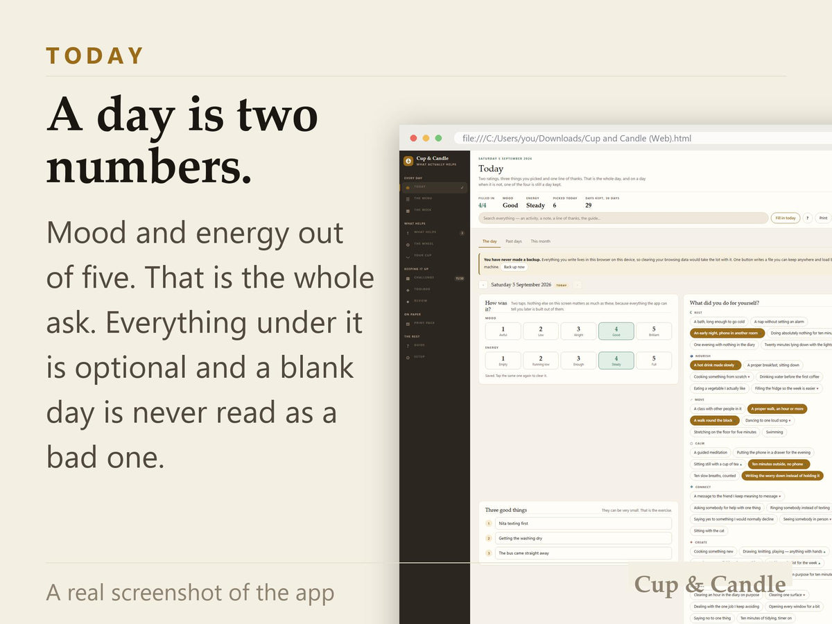 Self-Care Planner App – Tracks What Actually Helps (Offline, 6 Languages)