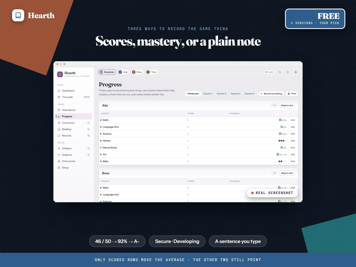 Homeschool Planner App, Browser-Based, 6 Languages, 4 Bonus Versions (Digital Download)