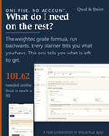 College Grade Calculator App, GPA Planner, Semester Study Tool (Digital Download)