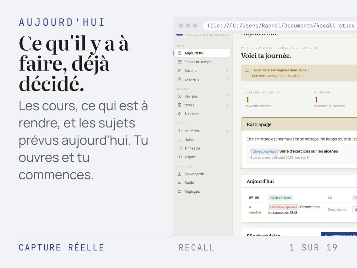 Recall Study Planner – HTML File, Offline, 6 Languages (Bonus Included)