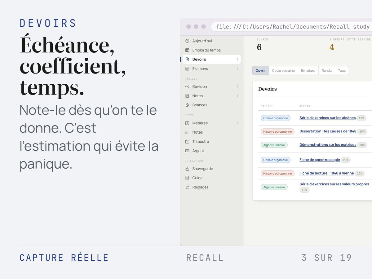 Recall Study Planner – HTML File, Offline, 6 Languages (Bonus Included)