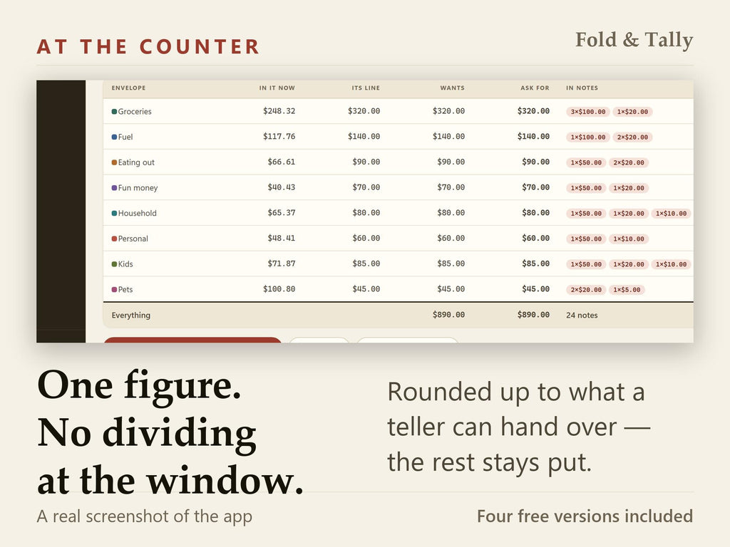 Cash Envelope Tracker App | Offline Budgeting, Payday Run, Sinking Funds (HTML File)