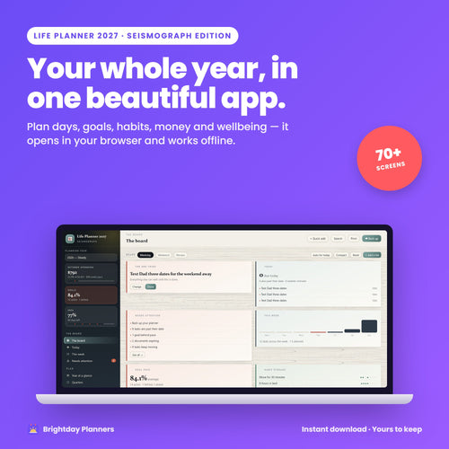 2027 Seismograph Life Planner — Your whole year, in one beautiful app