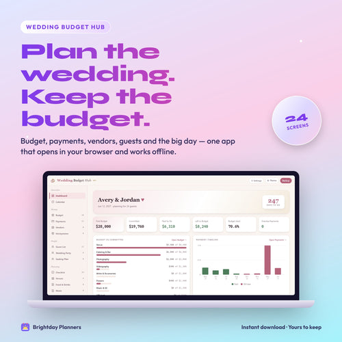 All-in-One Wedding Budget Planner App — Plan the wedding. Keep the budget